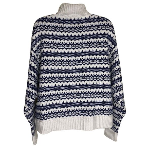 Jumper 1234 Sweater Womens M 2 Turtleneck Fair Isle Cashmere Wool Oversized Boxy - Picture 4 of 13